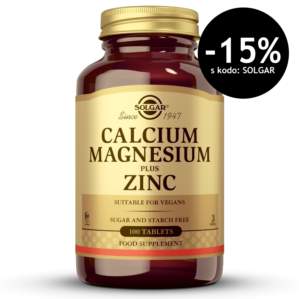 Solgar Kalcij, magnezij + cink, tablete (100 tablet)